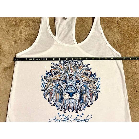 White Loin Print Graphic Tank Top SZ L - Picture 2 of 5